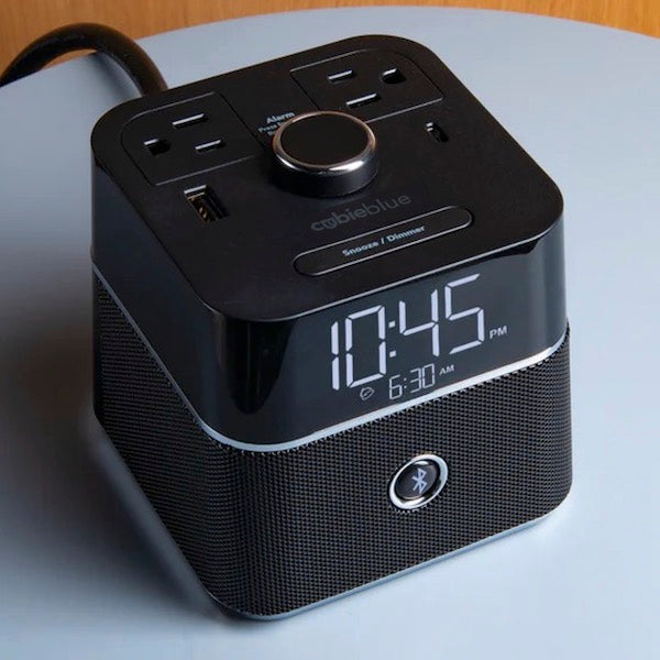 Bluetooth Power Cube - Combination Speaker, Power/USB Outlets & Alarm in  2023